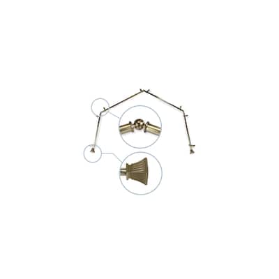 Contemporary Curtain Rods & Hardware - Adjustable Telescoping Rods with Finials - Antique Brass Curtain Rod - M