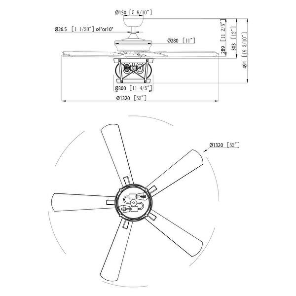 52" Black 2-Light Seeded Glass Ceiling Fan with Light Kit and Remote
