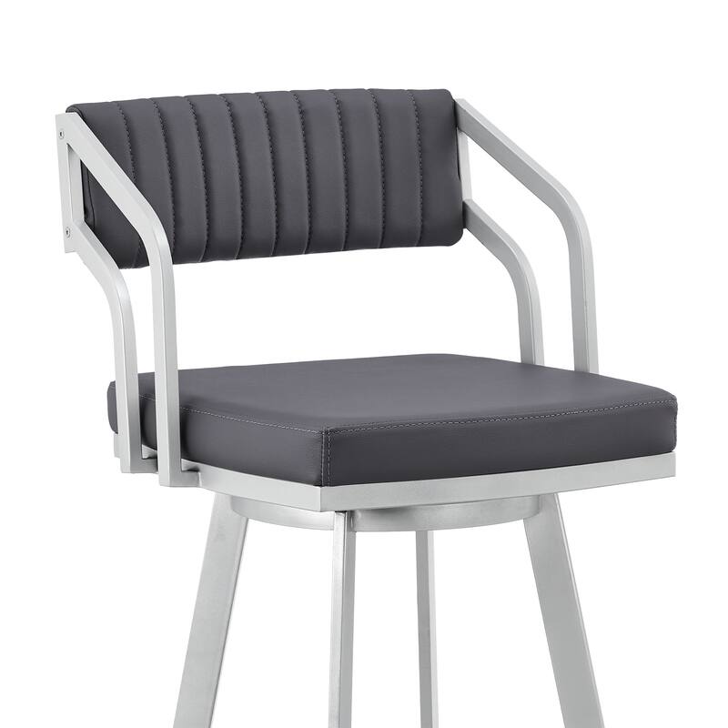 Capri Metal Upholstered Bar or Counter Swivel Stool