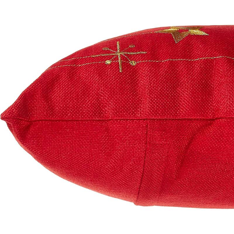 Violet Linen Seasonal Xmas Christmas Holiday Glories Pattern, 18 Inch x 18 Inch, Square, Decorative Accent Throw Pillow