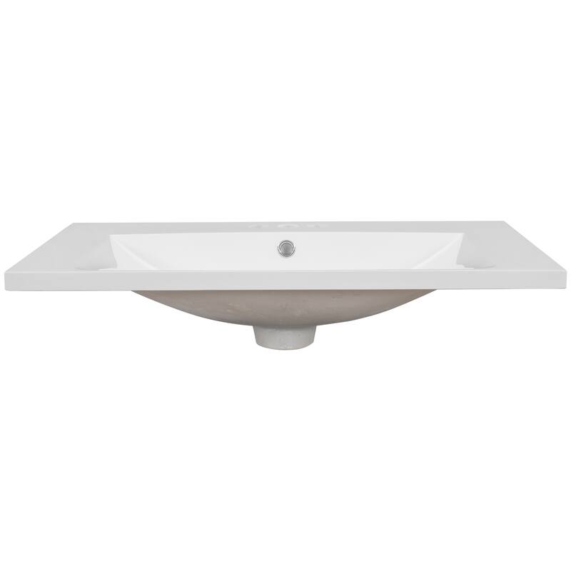 Rectangular 30" Vanity Countertop with Undermount Sink for Bathroom Cabinets - 30in L