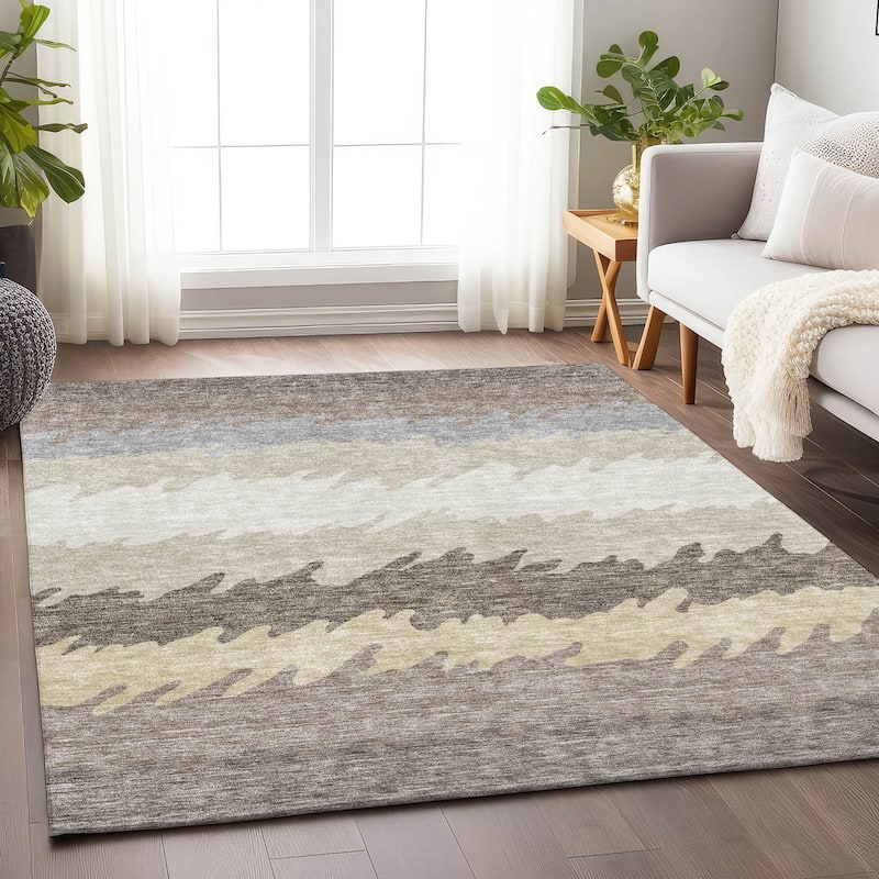 Premium Washable Super Soft Modern Ombre Mayfield Rug - Taupe - 10' x 14' - Rectangle