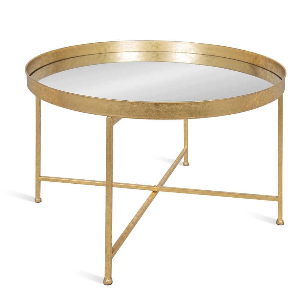 Kate and Laurel Celia Round Metal Coffee Table - 28.25x28.25x19