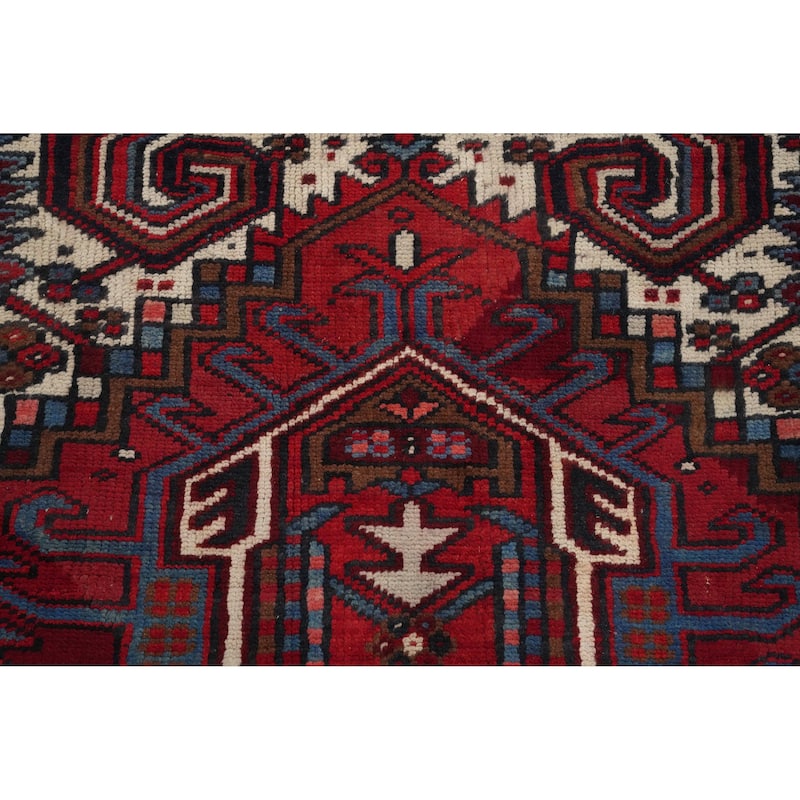 Hand Knotted Oriental 100% Wool Carpet Traditional Medallion Red Heriz Area Rug - 12' 2'' X 8' 3''