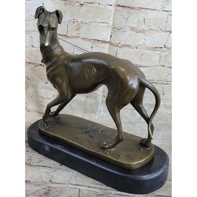 Handmade Large Bronze Of A Whippet Greyhound Imitative Dog Clic Masterpiece Figurine