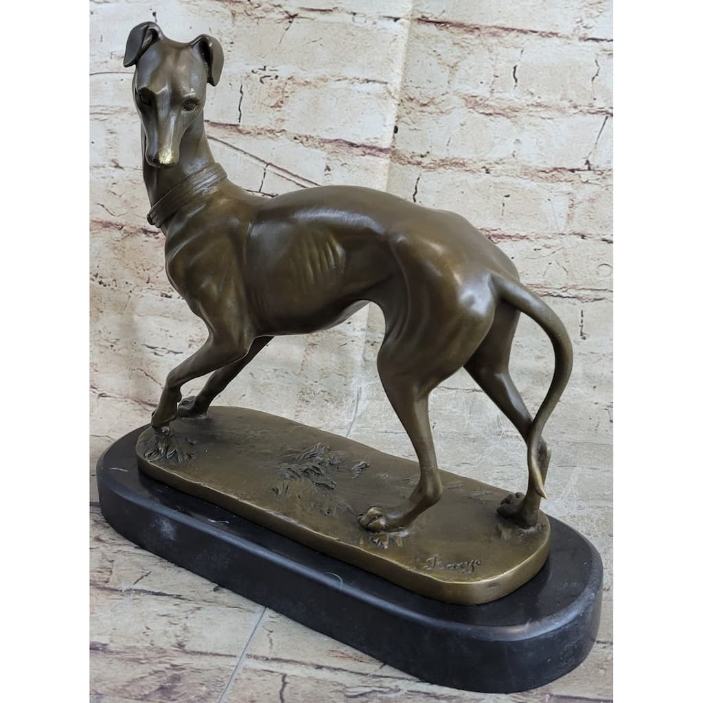 Handmade Large Bronze Of A Whippet Greyhound Imitative Dog Clic Masterpiece Figurine