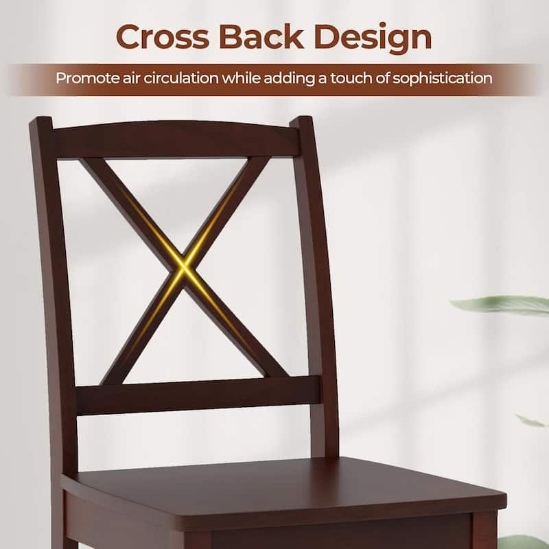 Set of 2 Dinner Chairs Armless Kitchen Chairs w/ Rubberwood Legs