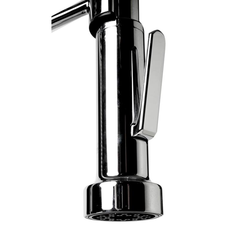 Polished Chrome Double Spout Commercial Spring Kitchen Faucet
