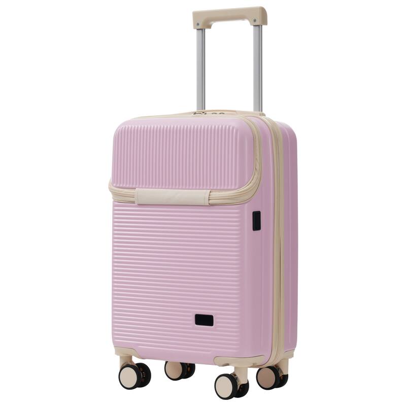 Luggage Sets 5 Piece with Half-opening, Hardside Carry On Suitcase Set with Double Spinner Wheel, with USB Port,TSA Locks