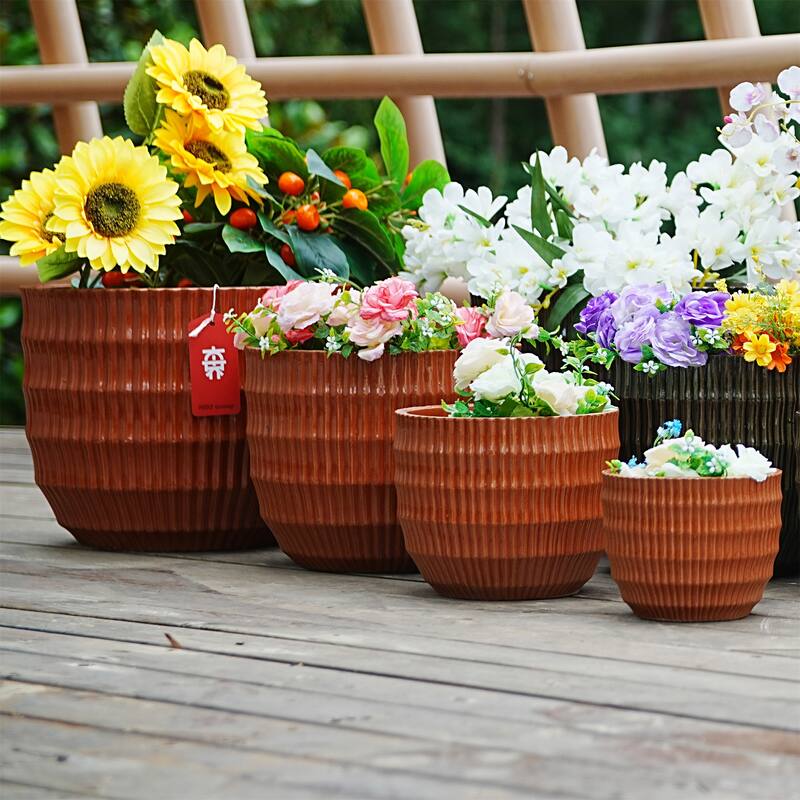 Modern Ceramic Flowerpot (Set of 4)
