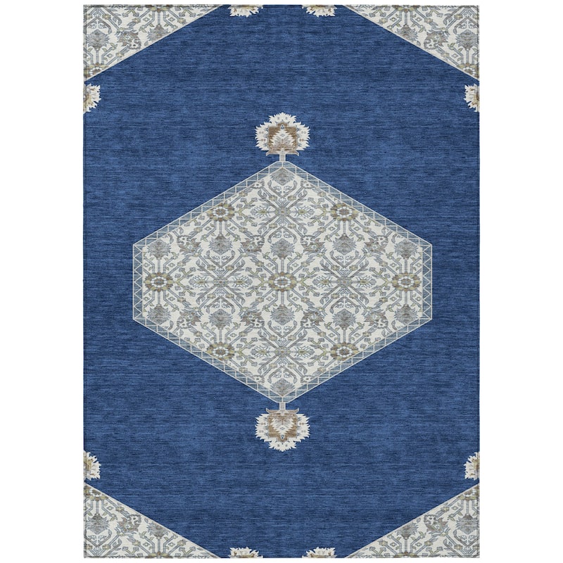 Machine Washable Indoor/ Outdoor Traditional Chantille Rug