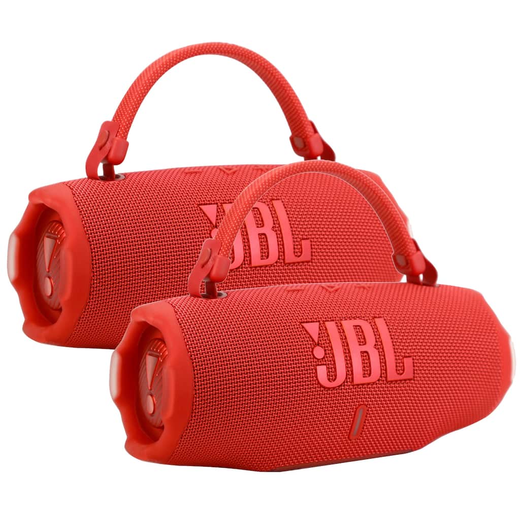 2x JBL Charge 6 Portable Waterproof Bluetooth Speaker (Red)