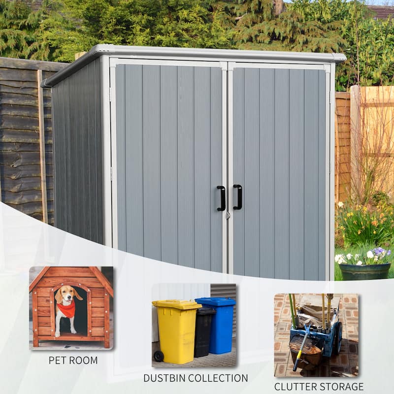 5 x 3FT Waterproof Resin Shed for Outdoor Storage, Lockable Doors - 5x3FT