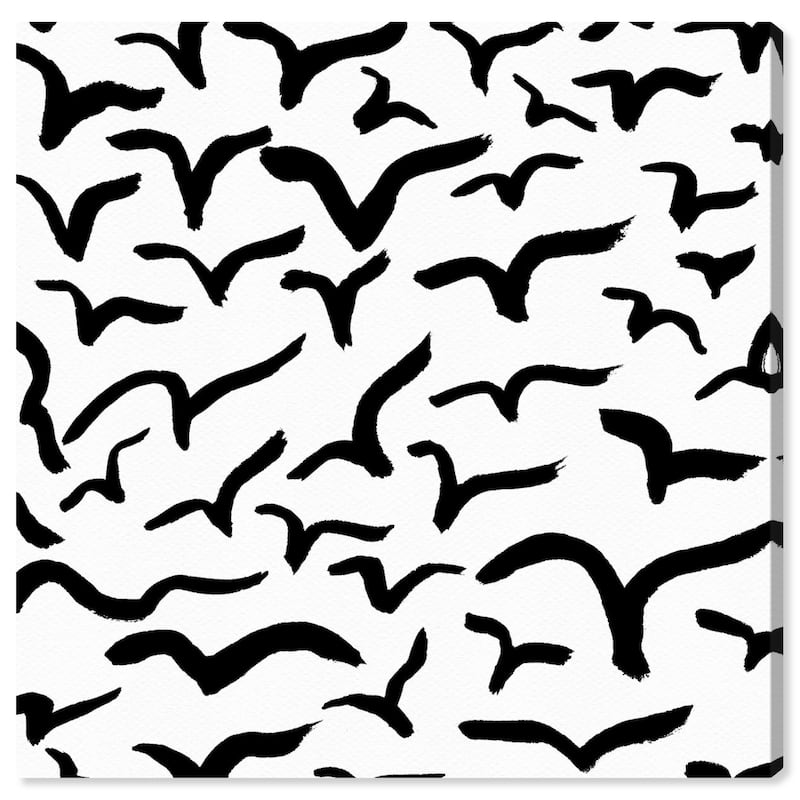 Wynwood Studio Canvas Abstract Fly Pattern White and Modern & Contemporary Wall Art Canvas Print