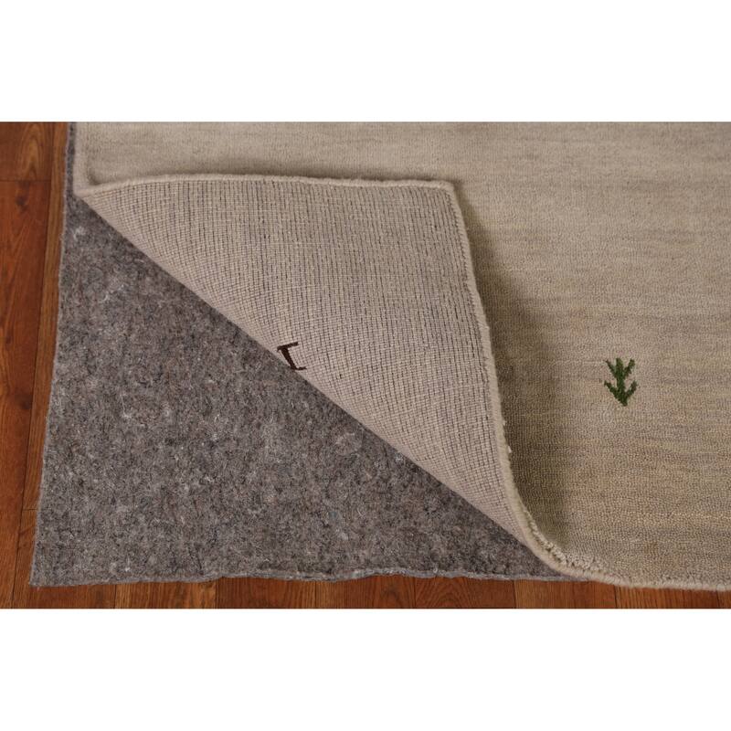 Hand Knotted Oriental 100% Wool Carpet Tribal Animal Pictorial Beige & Ivories Gabbeh Area Rug - 7' 7'' X 5' 4''