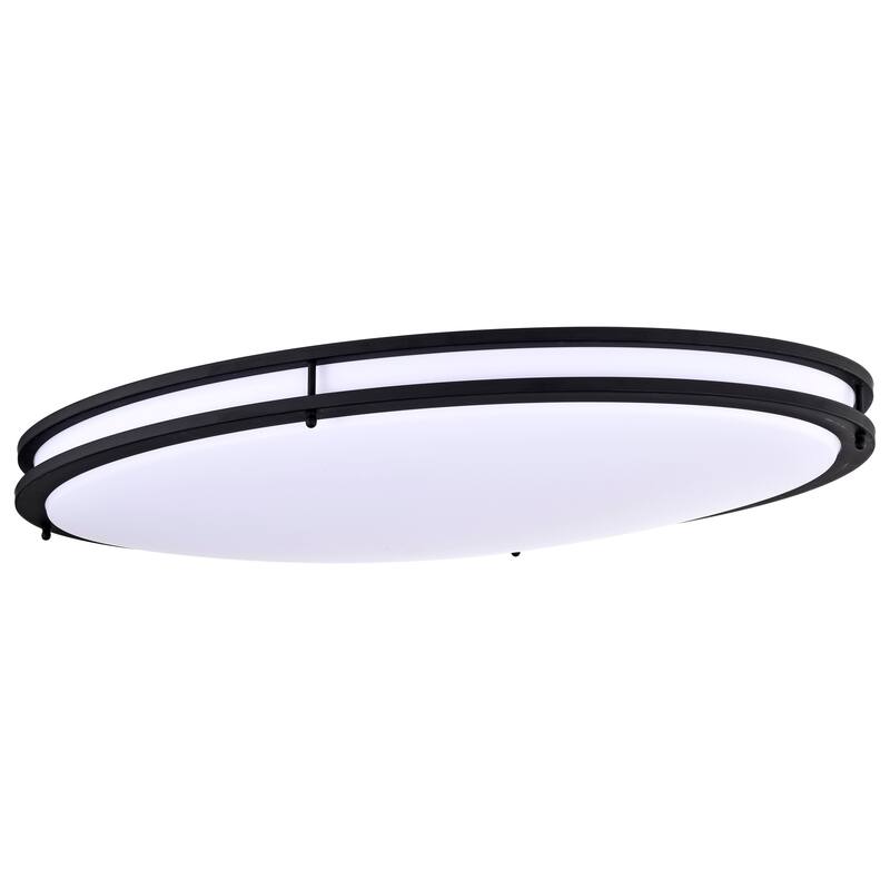Glamour LED 32 inch Flush Mount Fixture Oval Shape Black Finish CCT Selectable 3K/4K/5K - Matte Black