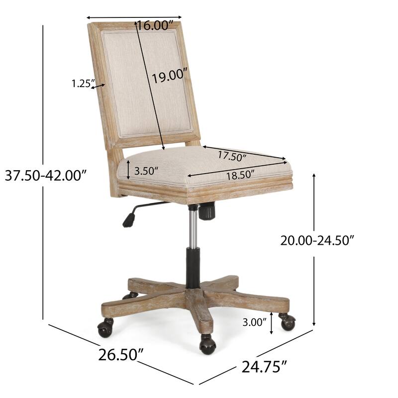 Sandine Upholstered Swivel Office Chair by Christopher Knight Home