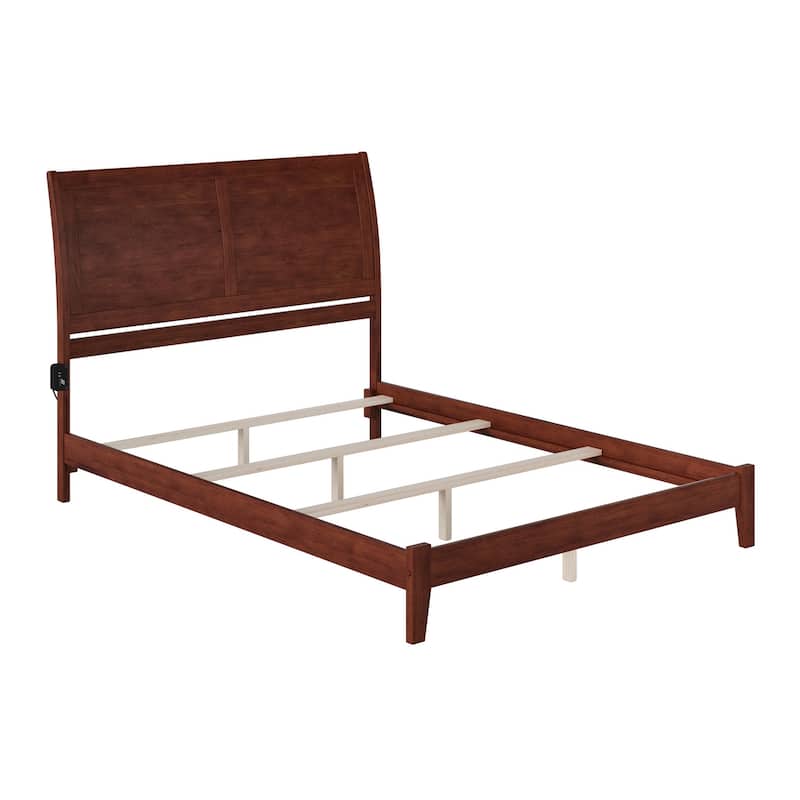 Portland King Foundation Bed Frame in Walnut