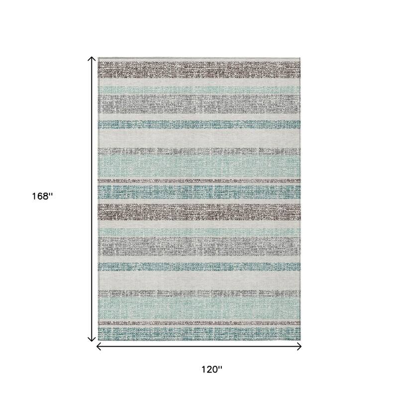 HomeRoots Striped Transitional Rectangle Outdoor Rug