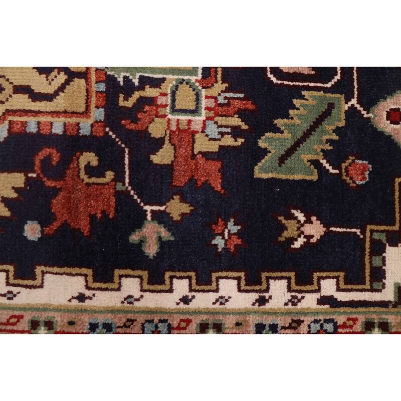 ECARPETGALLERY Hand-knotted Serapi Heritage Dark Navy Wool Rug - 9'10 x 13'10