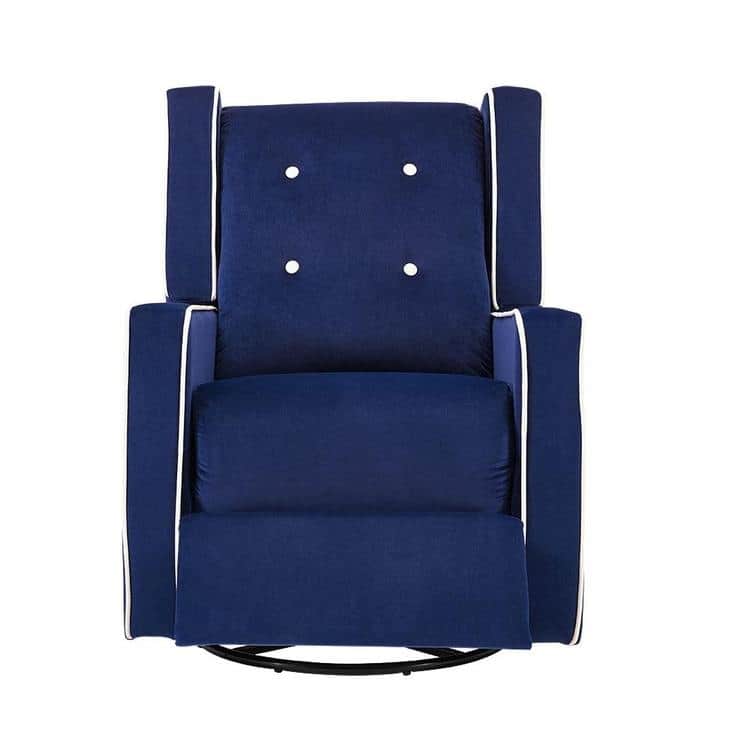 Octavia Solid Wood Microfiber Swivel Glider Rocker Recliner Chair, For Living Room, Bed Room