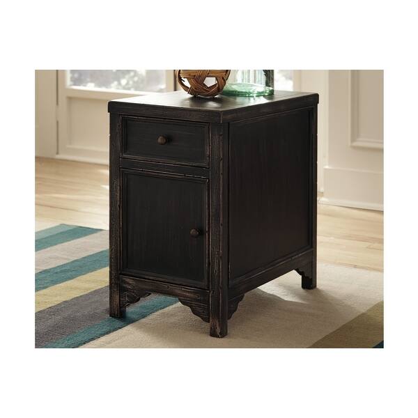 Shop Ashley Furniture T732 7 Gavelston Black Chair Side End Table