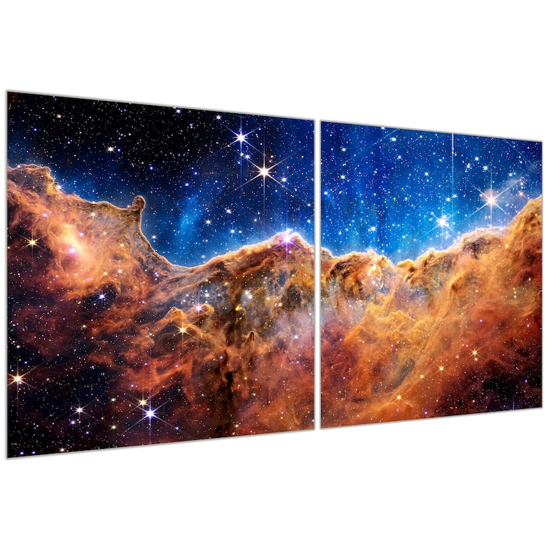 Empire Art Direct the Carina Nebula I,II Printed Tempered Glass Wall Art - Multi-Color