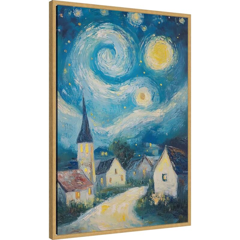 Swirling Night Sky by Tradelink inhouse artist Framed Canvas Wall Art Print