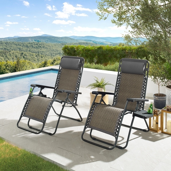 Shop Art Leon Outdoor Rattan Wicker Reclining Folding Zero ...