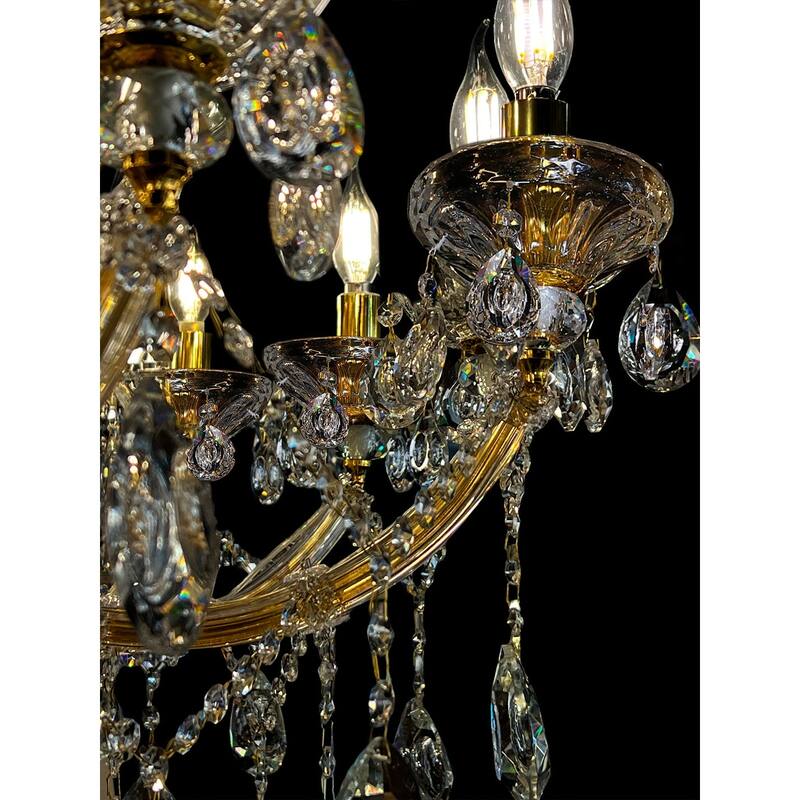 Maria Theresa 45in Wide Gold 24 Light Crystal Chandelier
