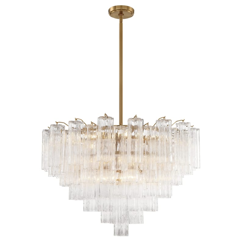 Addis 16 Light Aged Brass Chandelier - 32"W x 21.5"H x 32"D