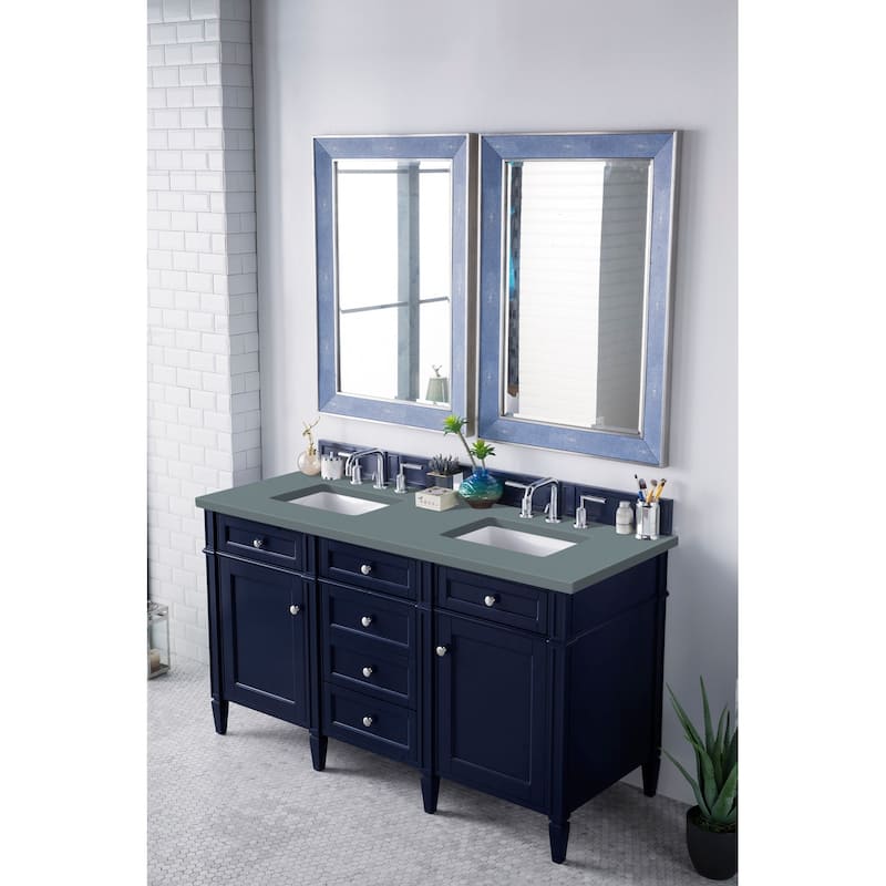 James Martin Vanities Brittany 60" Double Vanity, Victory Blue