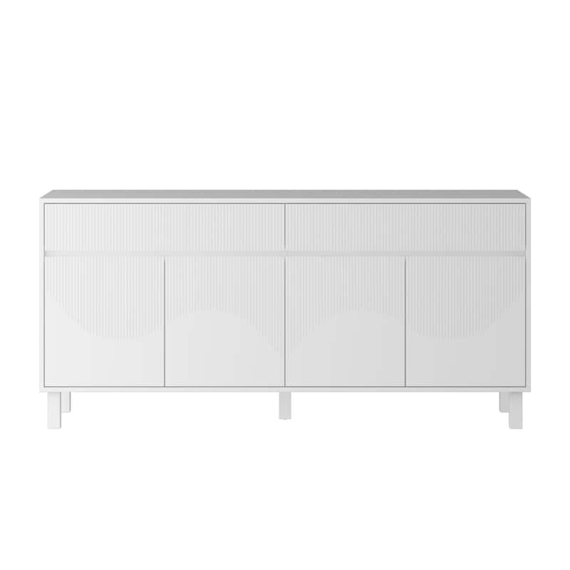 Console Table Accent Organize in Style - 2-Drawer White Floor Cabinet - 63"W