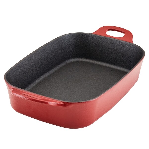 Rachael Ray NITRO Cast Iron Roasting Pan, 9-Inch x 13-Inch - Bed
