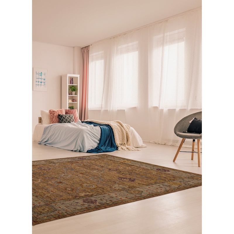 ECARPETGALLERY Hand-knotted Jules Serapi Brown Wool Rug - 7'10 x 9'9