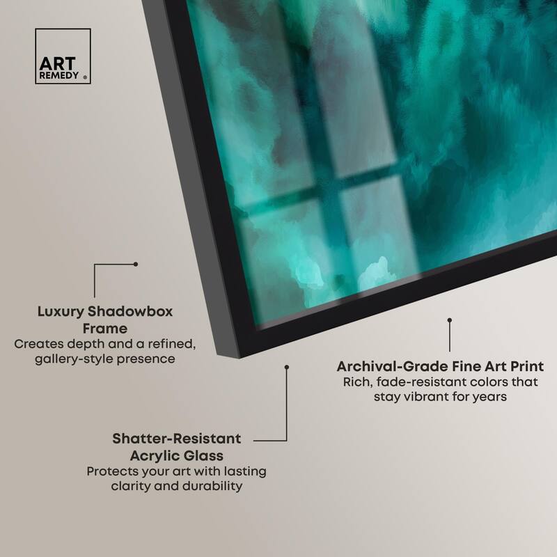 Textured Teal I Shadowbox by Art Remedy