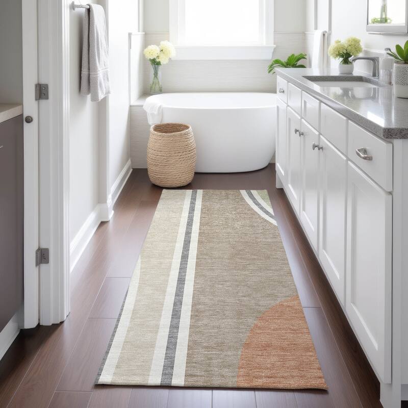 Machine Washable Indoor/ Outdoor Contemporary Keely Chantille Rug