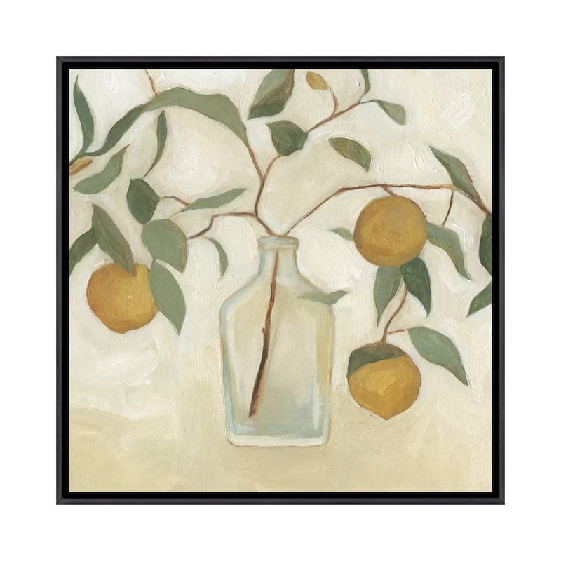 iCanvas "Greenery Still Life I" by Emma Scarvey Framed - 26x26 - Ebony