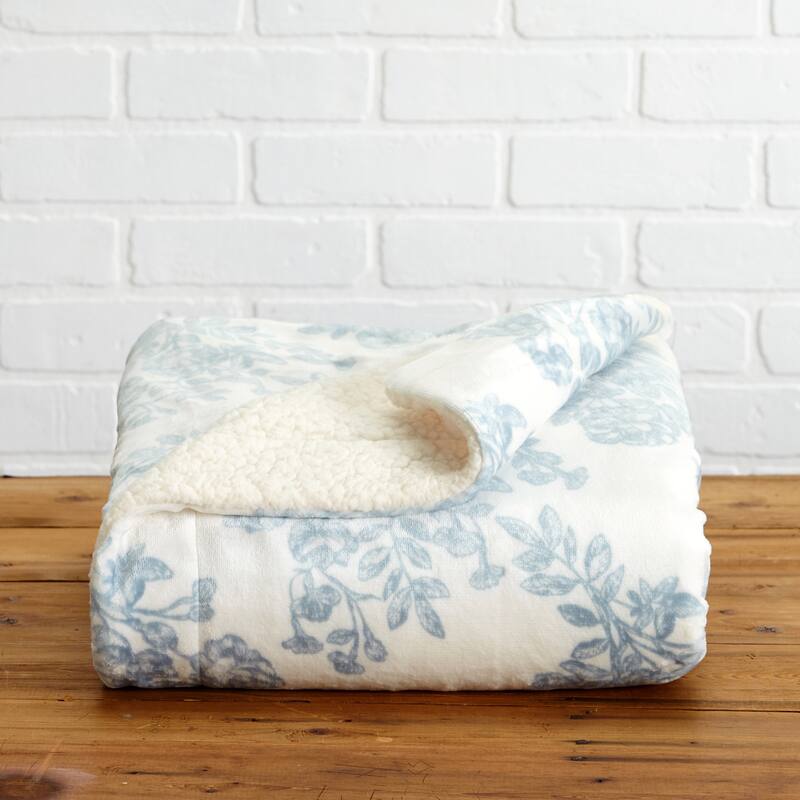 Luxurious Velvet Plush Fleece Reversible Sherpa Throw