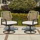 preview thumbnail 25 of 24, Outdoor Dining Set, Swivel Rattan Chairs w Thick Removable Cushion, Dining Table w Umbrella Hole, Patio Furniture Set 2 Wicker Chairs