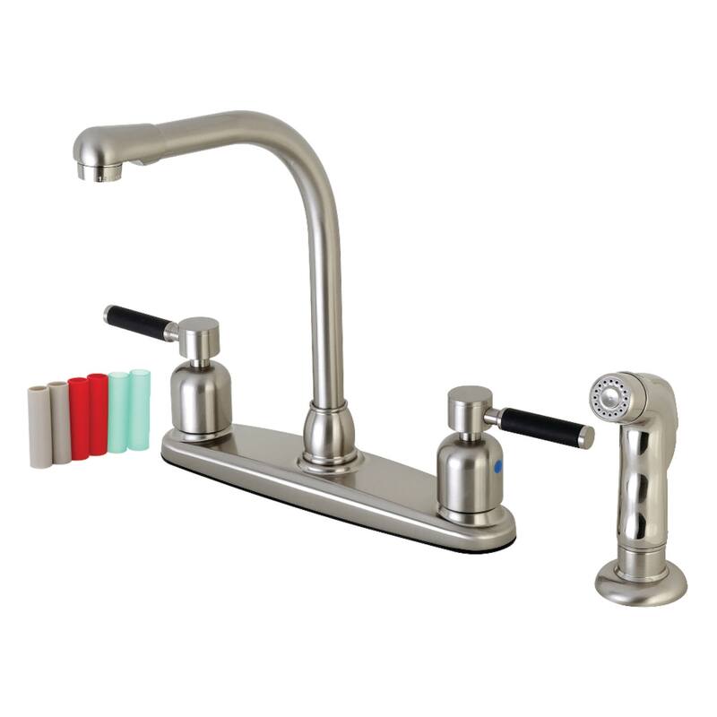 Kingston Brass Kaiser 1.8 GPM Standard Kitchen Faucet - Includes Side - Brushed Nickel