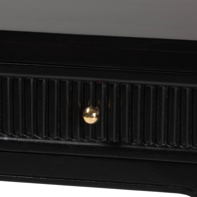 Leah Console Table - 3-Drawer Accent Table with Fluted Wood Detailing for Living Room, Hallway, or Entryway