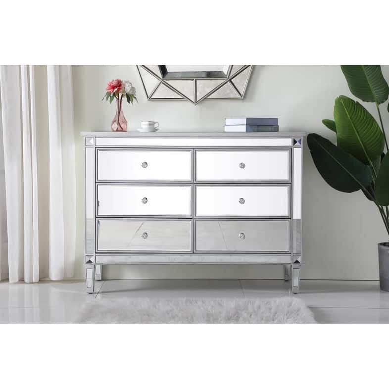 6-Drawer 48" Double Dresser - Silver