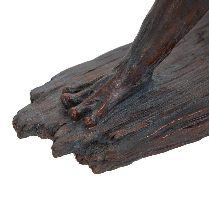 Bronze Resin Patina Relaxing Frog Decorative Sculpture