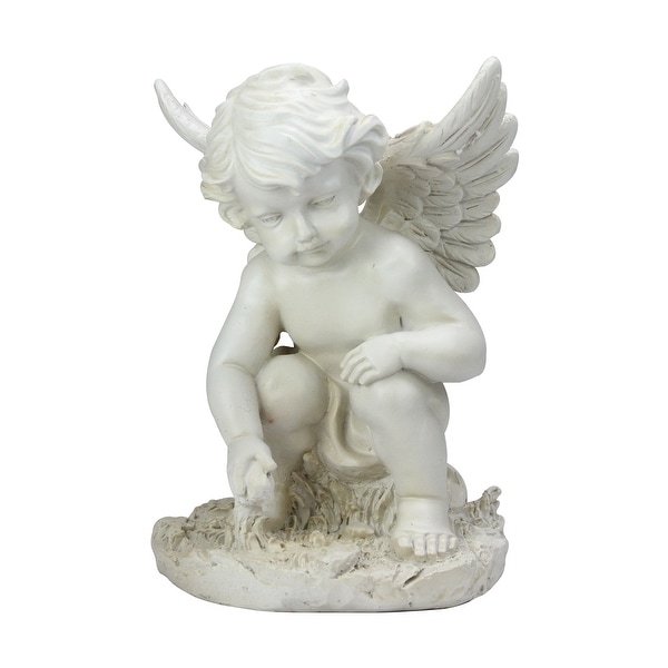 Shop 12 Ivory Sitting Cherub Angel Outdoor Patio Garden Statue