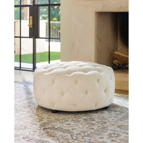 Jensene Boucle Button Tufted Large Ottoman