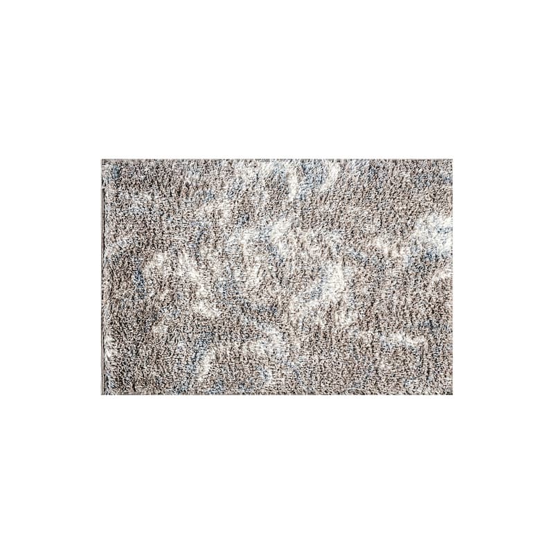 Abstract Marble Shag Rug - Anthracite Dark Gray - Plush Medium Pile, Durable with Jute Backing