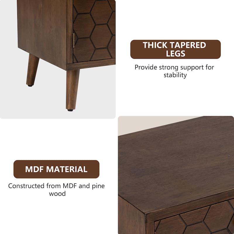 SUNBURY Mid-Century Modern Nightstands with Drawers (Set of 2)