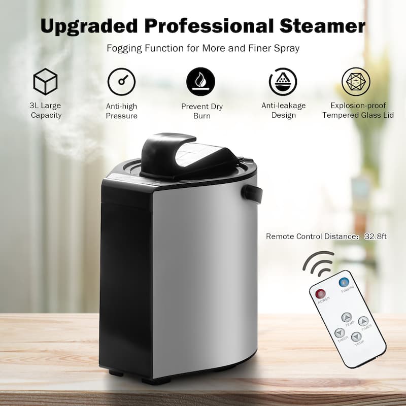 Costway Portable Steam Sauna w/ 9-gear Adjustable Temperature & Herbal