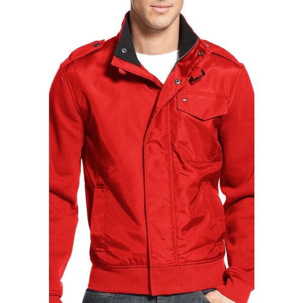 tommy hilfiger mixed media zip front
